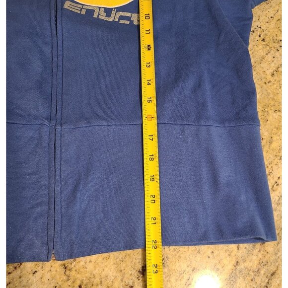 New! Vintage Enyce Womens Sz 1X Blue Gold Short Sleeve Full Zip Hoodie Y2K - Picture 3 of 12